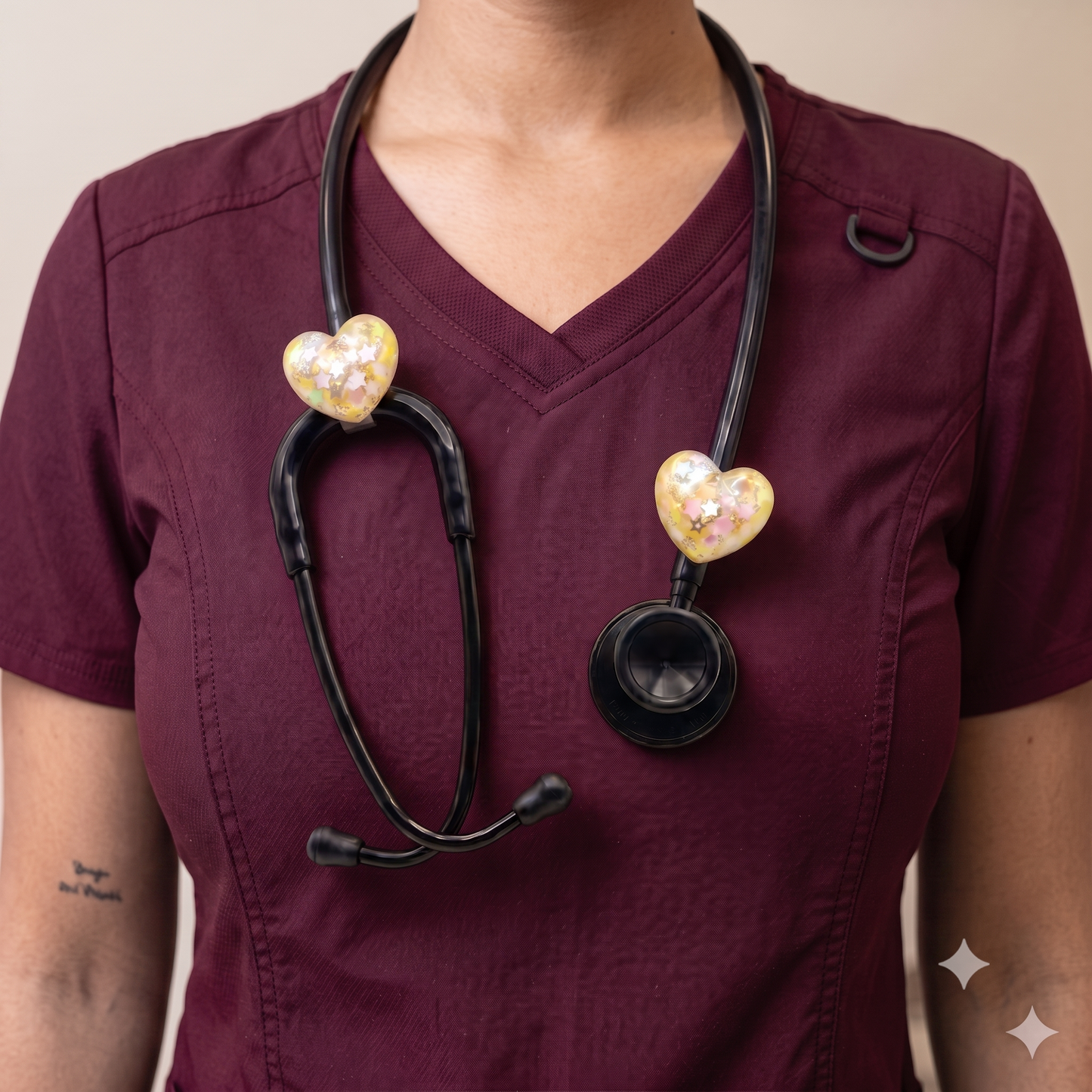 Triage™ Vital Yellow Stethoscope Charms (Heart)