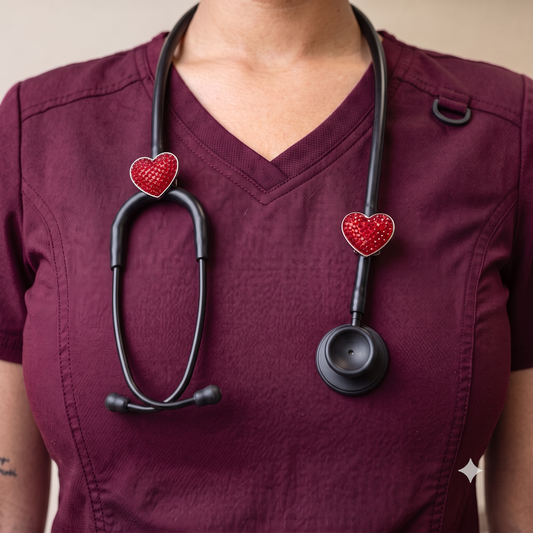 Triage™ Rx Red Stethoscope Charms (Heart)