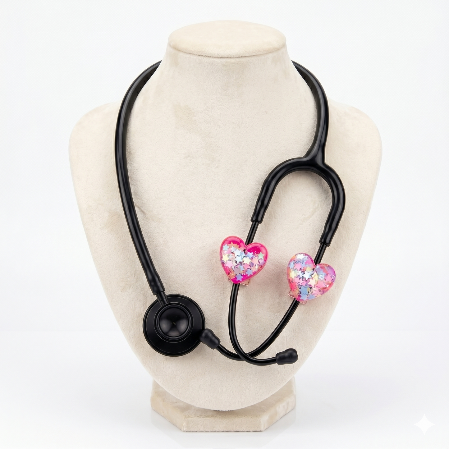 Glittering Multicolor Stethoscope Charms (Heart)