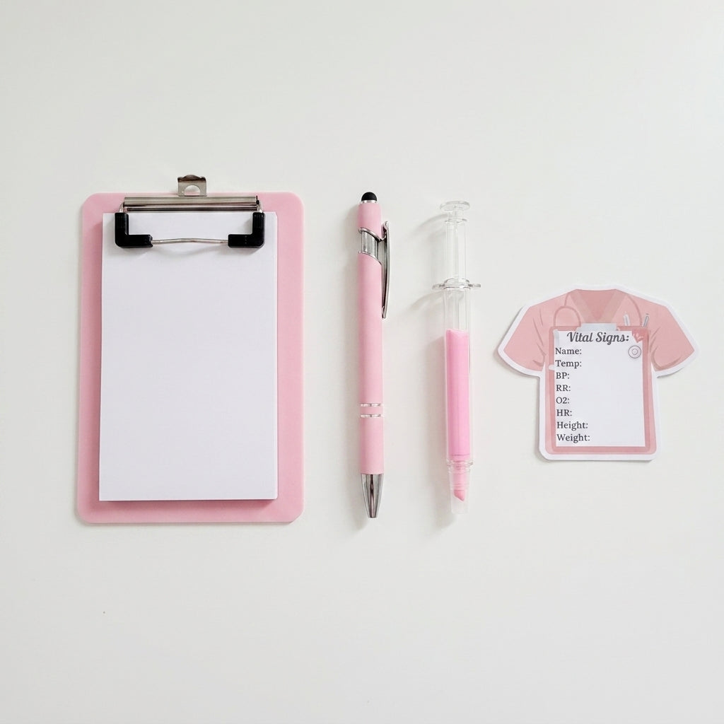 Sticky Note & Pen Set - Patient Pink