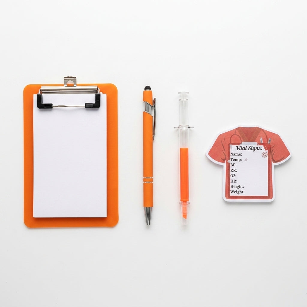 Sticky Note & Pen Set - "OR" Orange