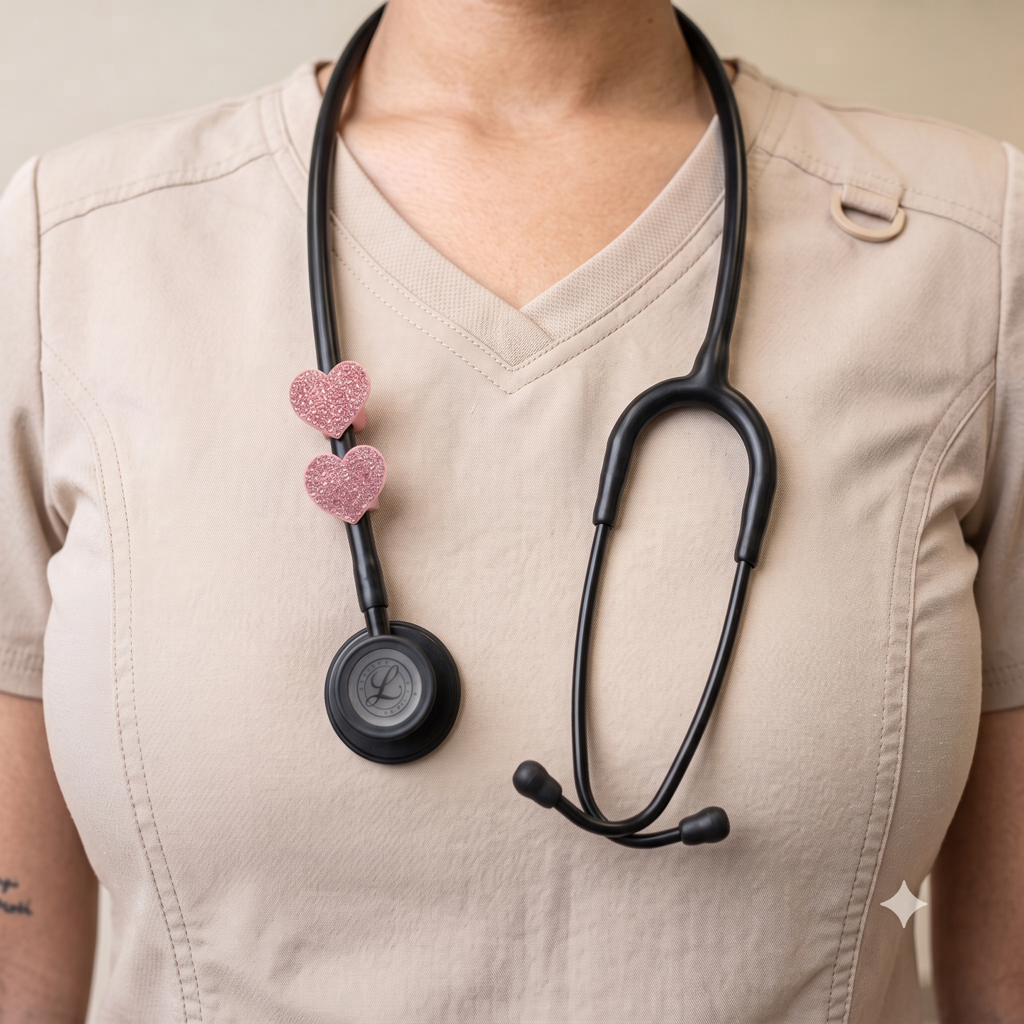 Lifeline™ Patient Pink Stethoscope Charms (Heart)
