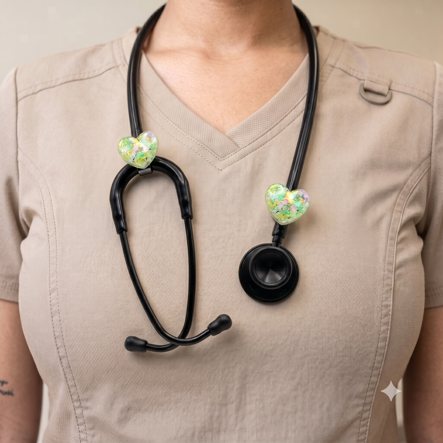Lifeline™ Genetic Green Stethoscope Charms (Heart)