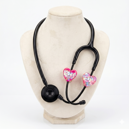 Glittering Multicolor Stethoscope Charms (Heart)