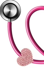Stethoscope Charms (Heart) - Pink