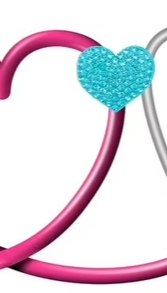 Stethoscope Charms (Heart) - Sky Blue