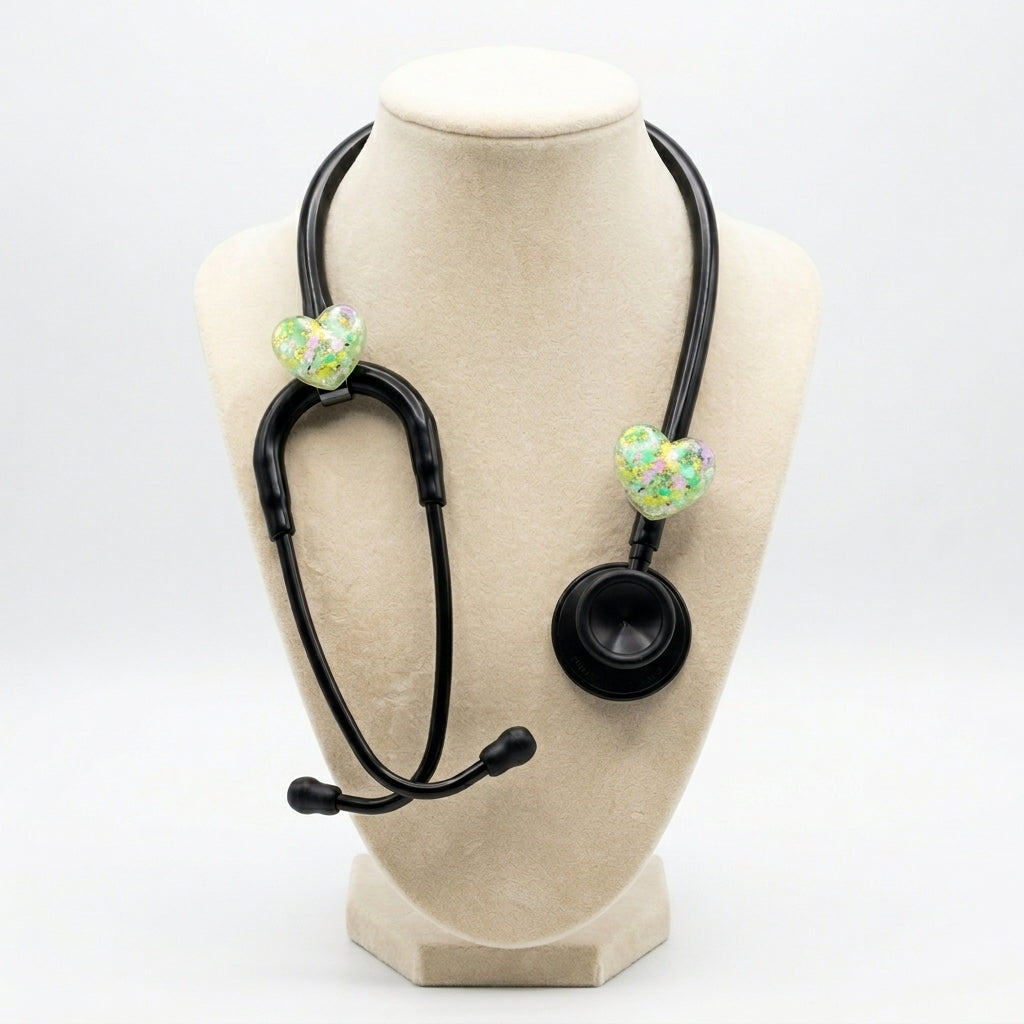 Lifeline™ Genetic Green Stethoscope Charms (Heart)
