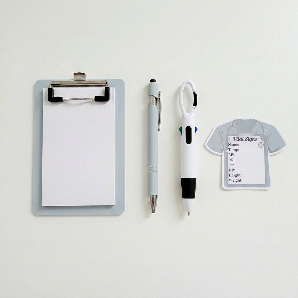 Sticky Note & Pen Set - Workup White