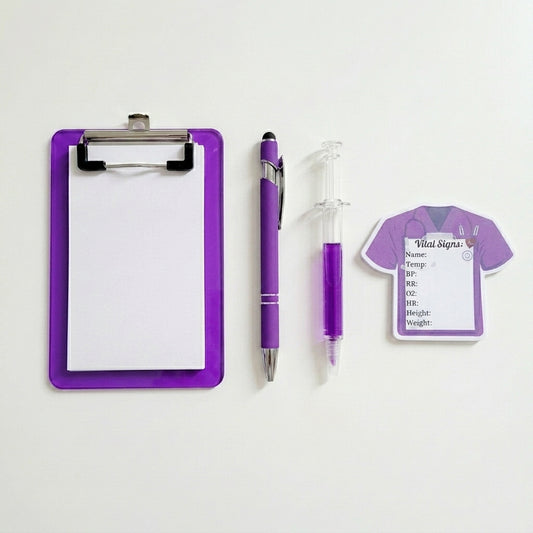 Sticky Note & Pen Set - Pulse Purple