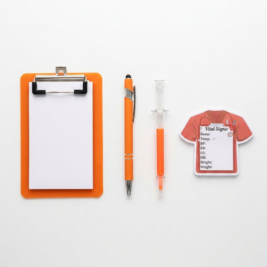 Sticky Note & Pen Set - "OR" Orange